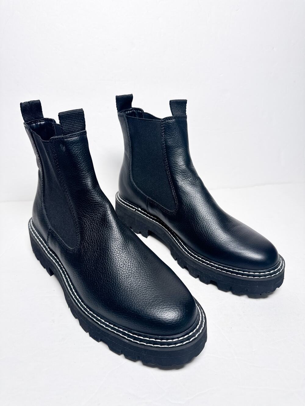 Dolce Vita Moana H2O Black Leather Chelsea Lug Boots 8.5